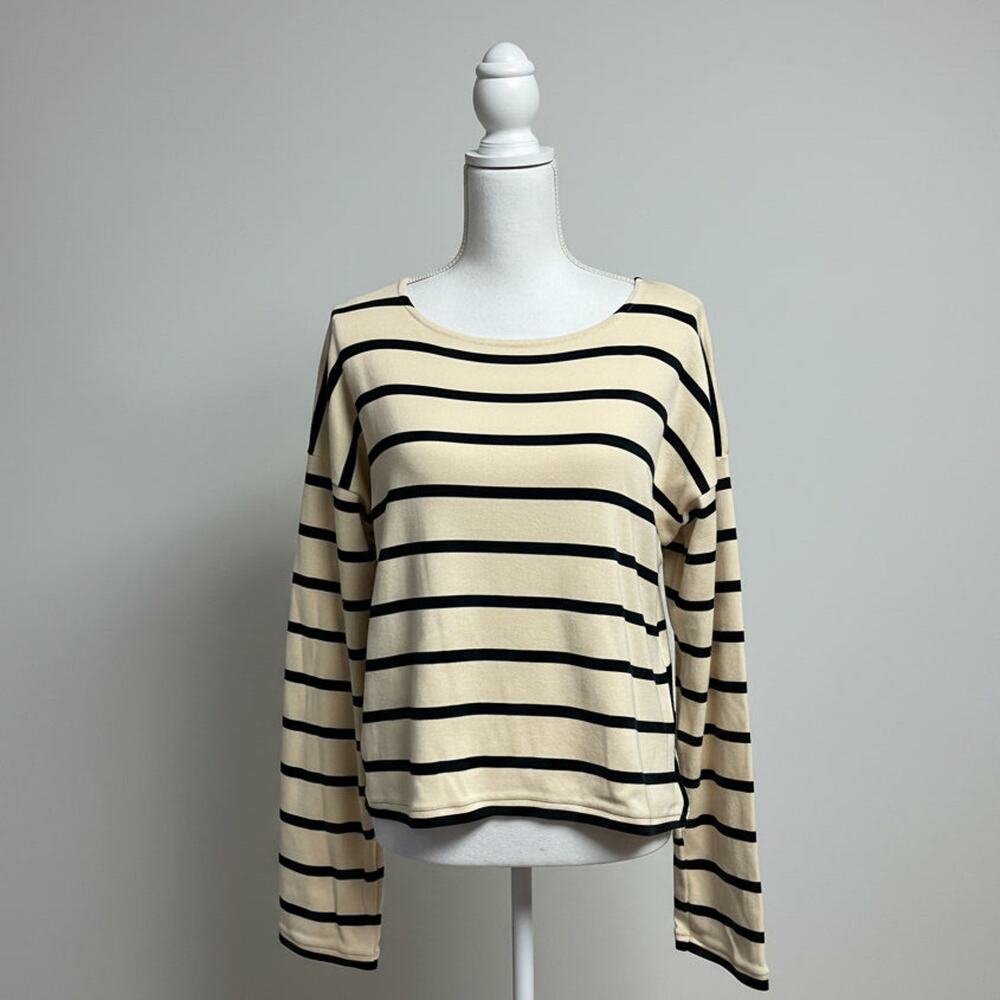 La Ligne cream and navy stripe Breton top, size XS